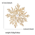 Alloy Pearl Snowflake Brooch Pin For Womens Sweaters And Coats view 6