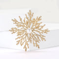 Alloy Pearl Snowflake Brooch Pin For Womens Sweaters And Coats view 2