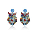 Creative Colorful Enamel Swan Cat Animal Drop Earrings For Women Elegant Rhinestone Acrylic Statement Earrings view 5