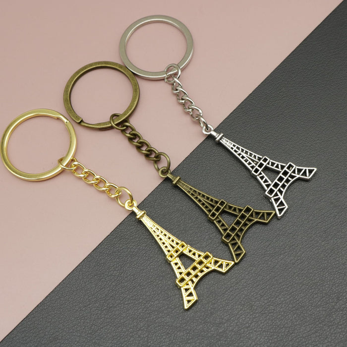 Metal Eiffel Tower Keychain Travel Souvenir Key Ring Gift