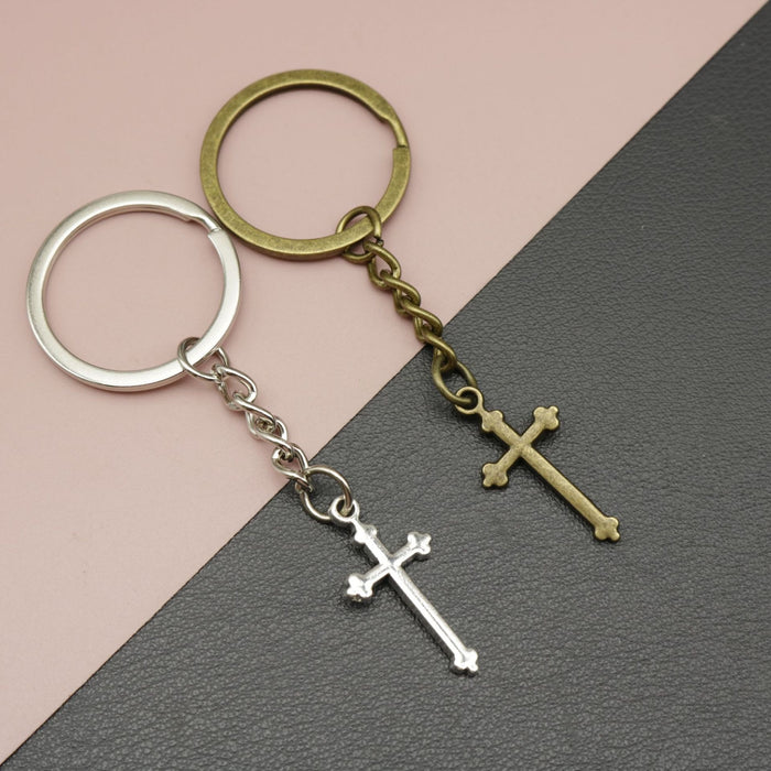 Metal Cross Keychain For Bag Charm Gift