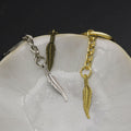 Metal Feather Keychain Boho Bag Charm Key Ring Gift view 3