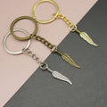 Metal Feather Keychain Boho Bag Charm Key Ring Gift view 1