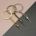 Metal Rose Flower Keychain Bag Charm Gift Key Ring view 1