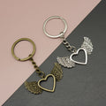 Zinc Alloy Heart Wing Keychain Bag Charm Gift Key Ring view 1