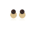 Bohemian Vacation Style Woven Rattan Round Stud Drops With Wood Shell And Alloy Accent Earrings view 5