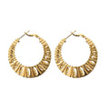 Gold Plated Copper Twisted Hoop Earrings With Silver Posts Chic Geometric Statement Jewelry view 5