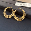 Gold Plated Copper Twisted Hoop Earrings With Silver Posts Chic Geometric Statement Jewelry view 3