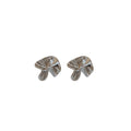 Copper Irregular Crumpled Flower Stud Earrings, Artistic Minimalist Geometric Floral Jewelry view 5