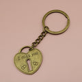 Zinc Alloy Heart Lock Keychain Bag Charm Gift view 2