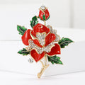 Alloy Enamel Rose Flower Brooch For Elegant Women's Apparel view 2