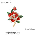 Alloy Enamel Rose Flower Brooch For Elegant Women's Apparel view 4