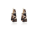 Vintage Leopard Print Acrylic Square Hoop Drops For Women Light Luxury Autumn Winter Statement Earrings view 5