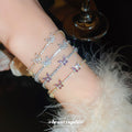 Sparkling Zircon Butterfly Flower Copper Plastic Bangle For Women Luxury Fashion Jewelry view 1