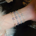 Sparkling Zircon Butterfly Flower Copper Plastic Bangle For Women Luxury Fashion Jewelry view 3
