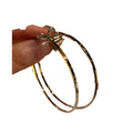 Oversized Copper Round Hoop Earrings With Silver Pins Minimalist Geometric Statement Style view 5