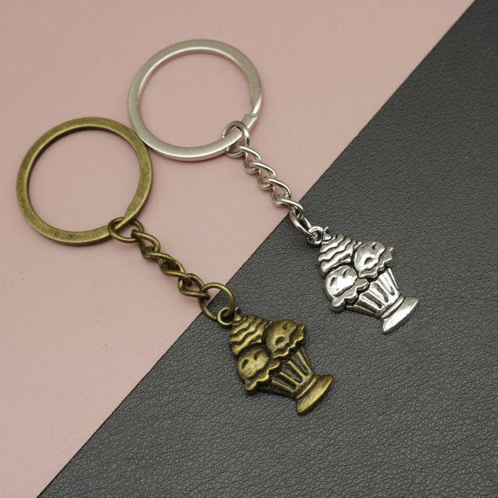 Metal Ice Cream Keychain Bag Charm