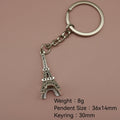 Zinc Alloy 3D Eiffel Tower Keychain For Bag Charm Gift view 2