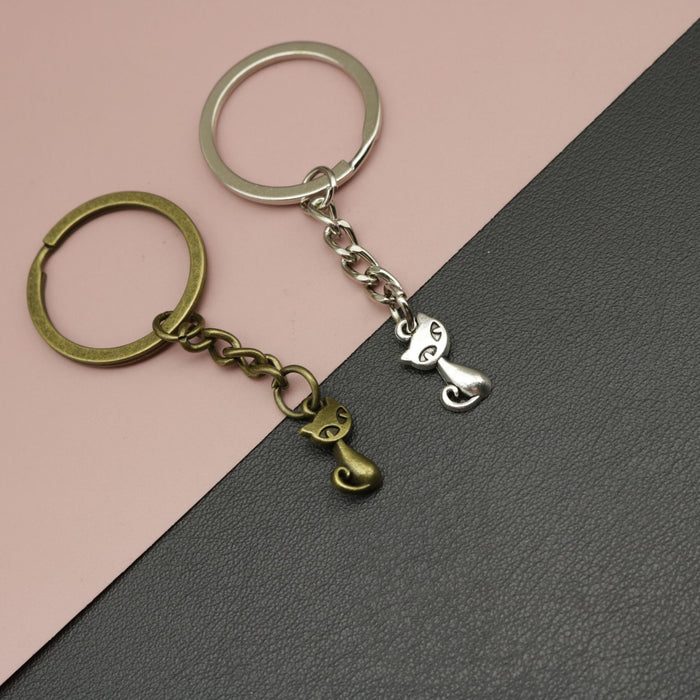 Metal Cute Cat Keychain Bag Charm Gift Decor
