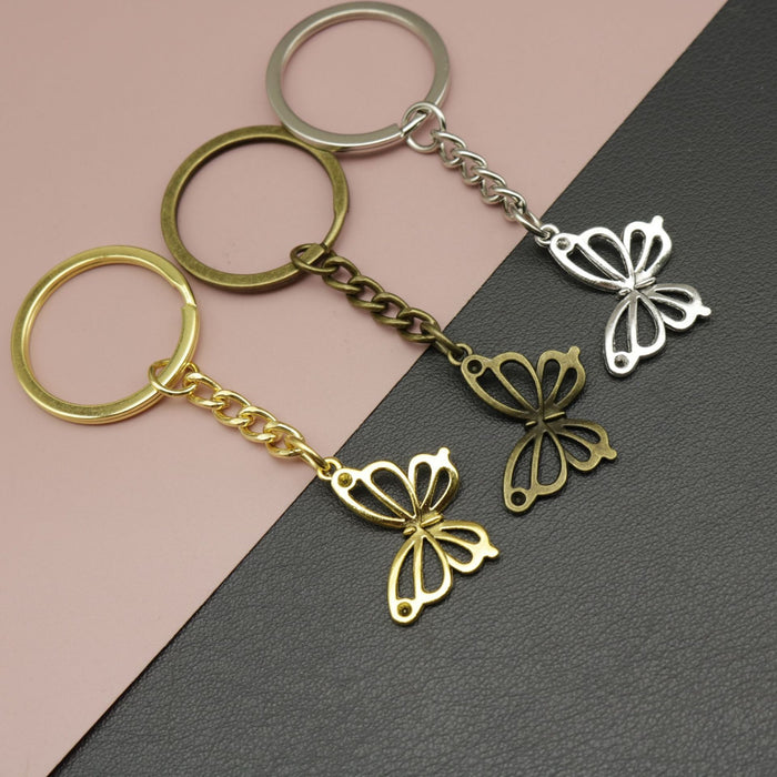 Metal Butterfly Keychain Bag Charm Gift Key Ring