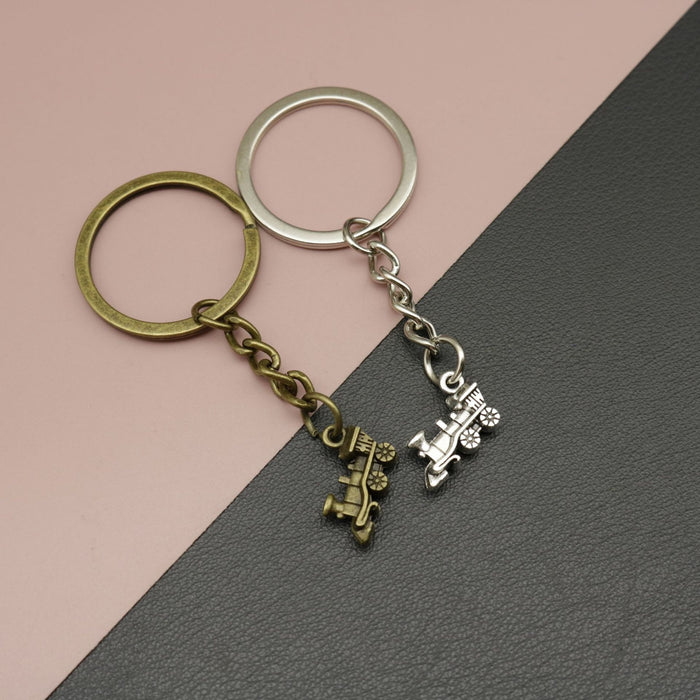 Metal Train Keychain Bag Charm