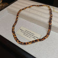 Maillard Leopard Print Twisted Copper Snake Bone Chain Necklace For Women Retro Geometric Choker view 2