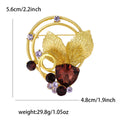 Alloy Rhinestone Leaf Wreath Brooch Pin For Dress And Suit view 4