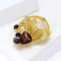 Alloy Rhinestone Leaf Wreath Brooch Pin For Dress And Suit view 3