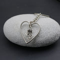 Metal Heart Rose Flower Keychain For Romantic Gift view 3