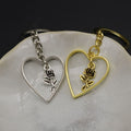 Metal Heart Rose Flower Keychain For Romantic Gift view 4