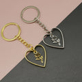Metal Heart Rose Flower Keychain For Romantic Gift view 1