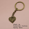 Metal Geometric Heart Keychain Key Ring Bag Charm Gift view 2
