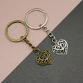 Metal Geometric Heart Keychain Key Ring Bag Charm Gift view 1