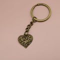 Metal Geometric Heart Keychain Key Ring Bag Charm Gift view 6