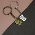 Metal Cassette Tape Keychain Bag Charm Gift Accessory view 1