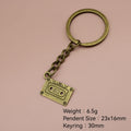 Metal Cassette Tape Keychain Bag Charm Gift Accessory view 2