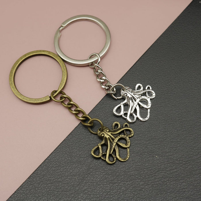 Metal Octopus Keychain Ocean Animal Bag Charm Gift