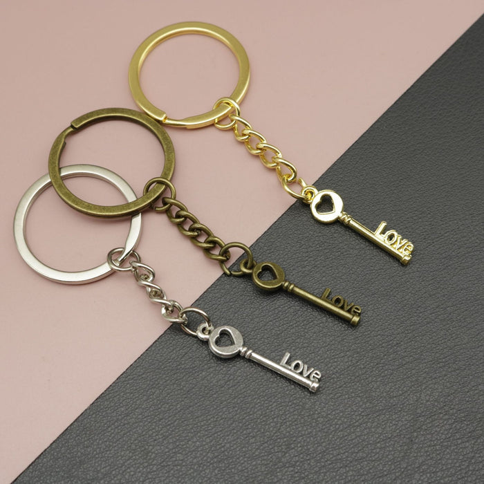 Metal Heart Lock And Key Keychain For Bag Charm
