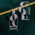 Micro Pave Shiny Minimalist Geometric Stud Earrings For Women Fashion Fairy Style Jewelry view 4