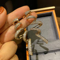 Exaggerated Zircon Inlaid Linear Drop Earrings For Women, Sparkling Banquet Gown Jewelry view 2