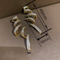 Exaggerated Zircon Inlaid Linear Drop Earrings For Women, Sparkling Banquet Gown Jewelry view 4