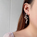 Exaggerated Zircon Inlaid Linear Drop Earrings For Women, Sparkling Banquet Gown Jewelry view 3