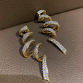 Exaggerated Zircon Inlaid Linear Drop Earrings For Women, Sparkling Banquet Gown Jewelry view 6