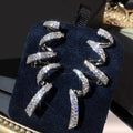 Exaggerated Zircon Inlaid Linear Drop Earrings For Women, Sparkling Banquet Gown Jewelry view 1