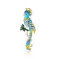 Alloy Enamel Long Tail Parrot Brooch Pin For Suits And Coats view 5
