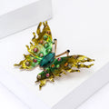 Alloy Enamel Rhinestone Flame Butterfly Brooch Pin For Womens Apparel view 3