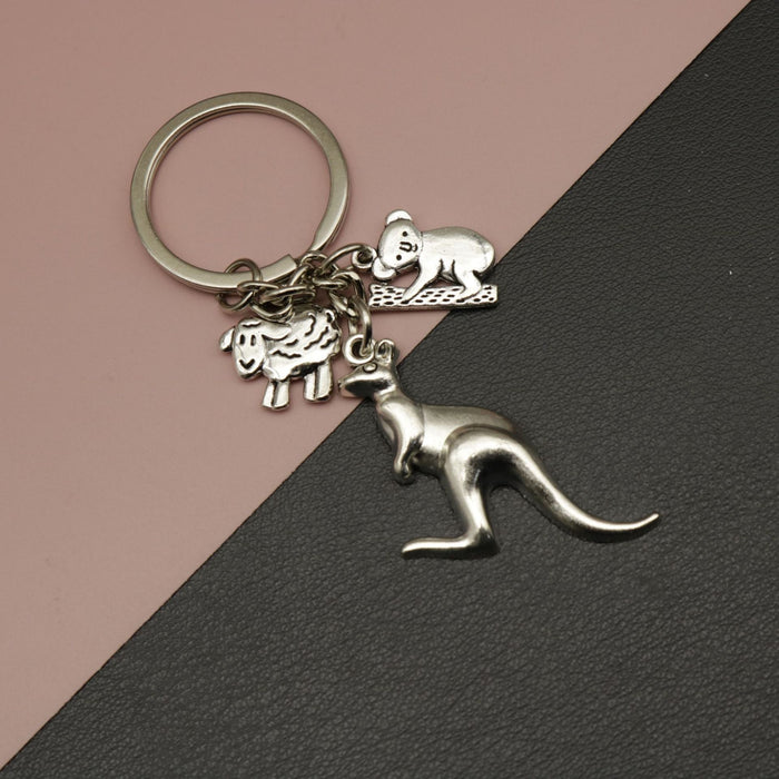Zinc Alloy Australia Animal Koala Kangaroo Sheep Keychain Souvenir Gift