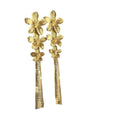 Alloy Floral Rhinestone Tassel Drop Earrings Chic Elegant Light Luxury Style view 5