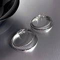 Light Luxury Alloy Double Layer Geometric Hoop Earrings With Silver Posts, Korean Minimalist Style view 2