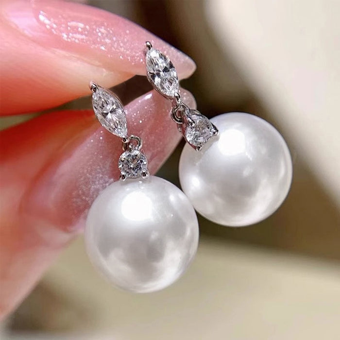 Marquise Imitation Pearl Drop Earrings For Women, Elegant Princess Dress Engagement Jewelry